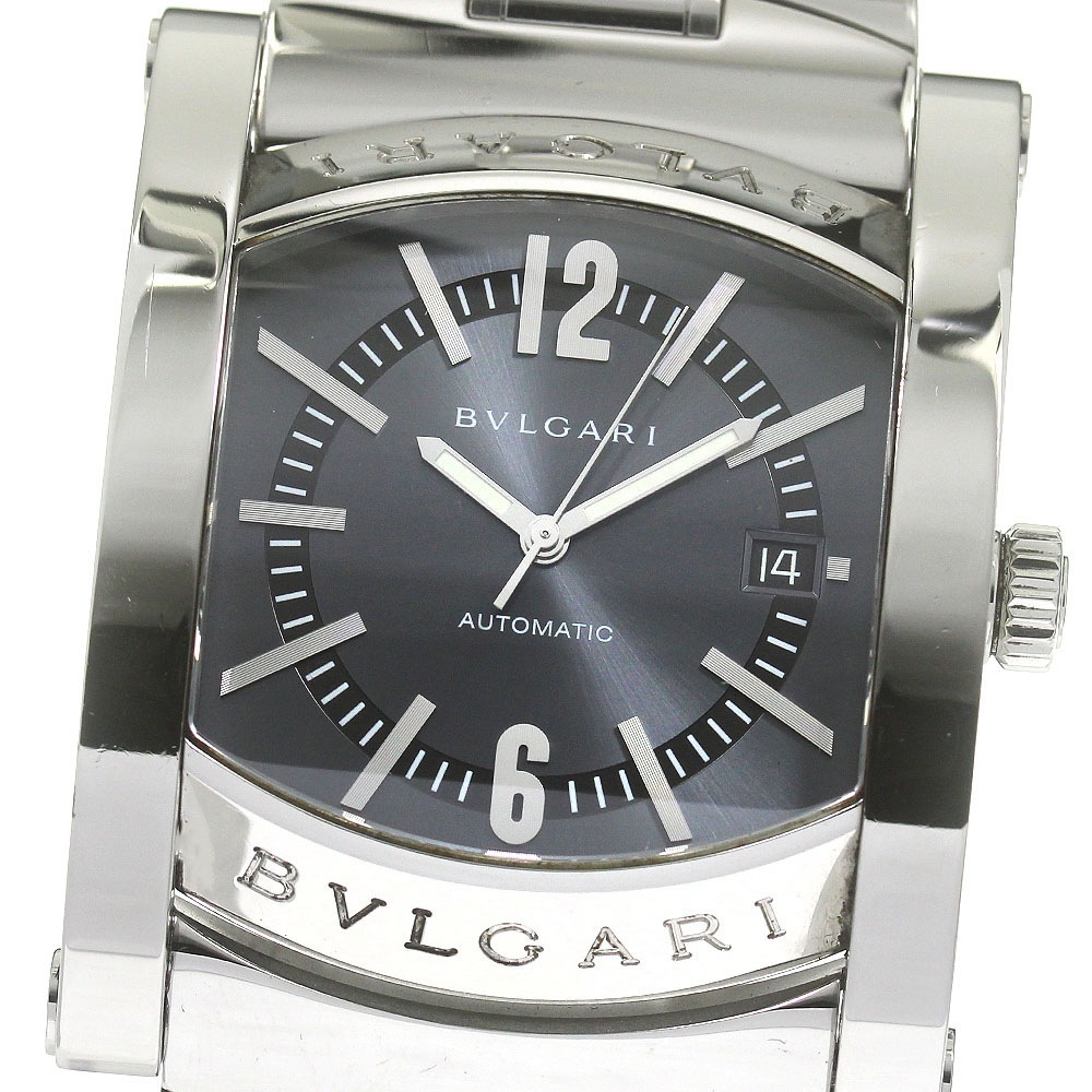 ブルガリ BVLGARI AA48S アショーマ デイト 自動巻き メンズ 箱・保証書付き_844498【中古】