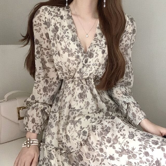 ワンピース 長袖 春夏 きれいめ ロング aライン シャツワンピース aライン Aライン フレア ロング ロング丈 マキシ マキシ丈 9分丈 アンクル丈 ぽわん袖 ボリューム袖 ボリュームスリーブ 袖