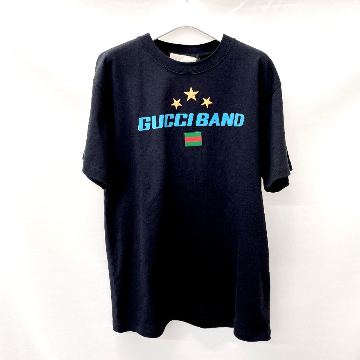 GUCCI BAND 半袖Ｔシャツ ブラック コットン メンズ