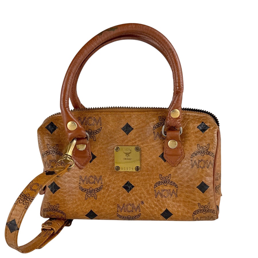 エム シー エム MCM ハンドバッグ ショルダーバッグ レザー ブラウン レディース z10134