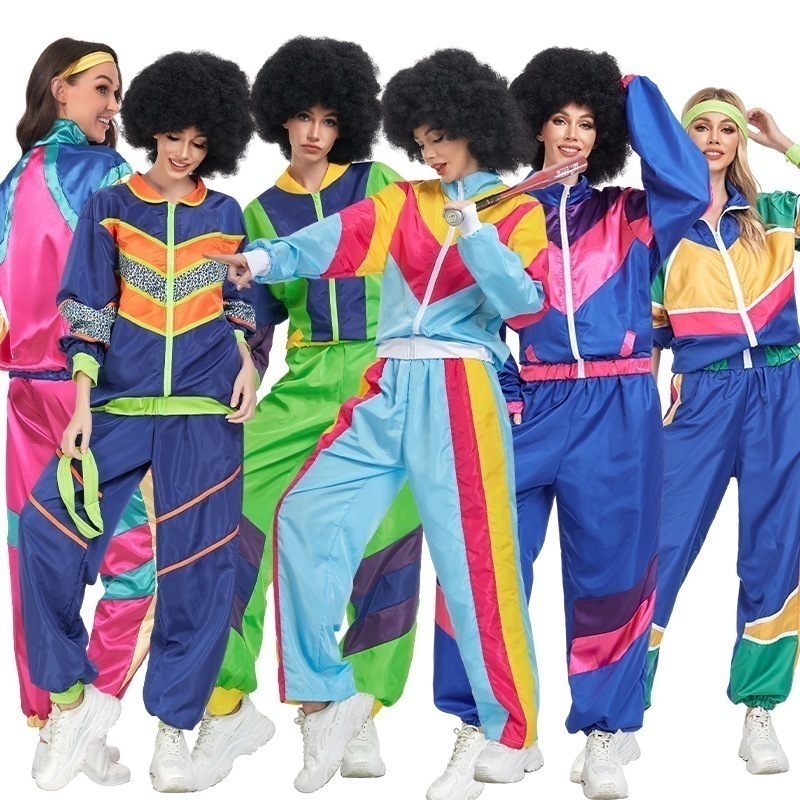 ハロウィン レトロ ディスコ 70 年代 カップル コスム ヒッピー ダンス パーティー ヒップホップ コスプレ ステージ パフォーマンス コスム