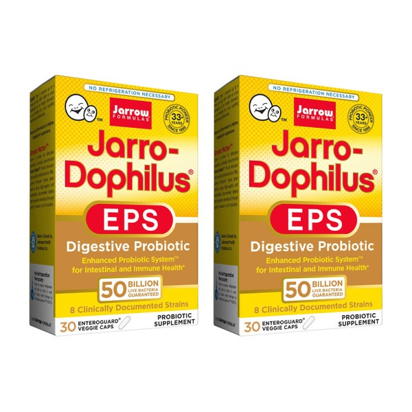 Jarrow Formulas ヤローの公式2-SETヤロー-ドフィラスEPS消化プロバイオティクス30エンテロガード野菜500億個