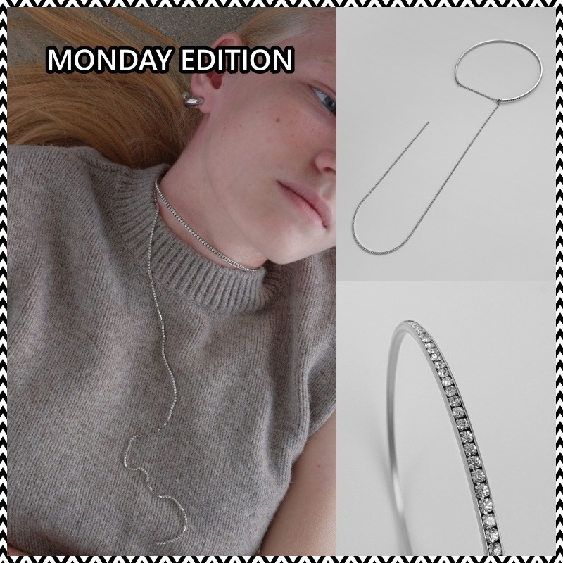MONDAY EDITION Crystal Flow Wire Choker
