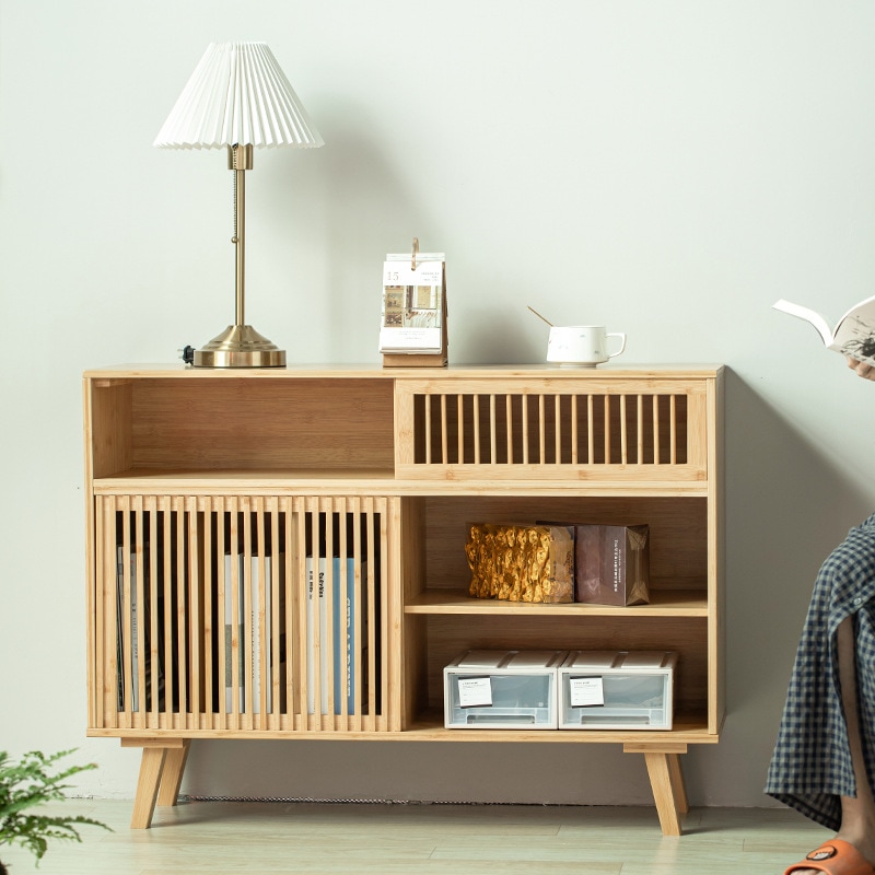 日本のサイドキャビネットの入りポーチキャビネットモダンな新しい中国のシンプルストレージキャビネット小さなアパートの竹の靴キャビネット