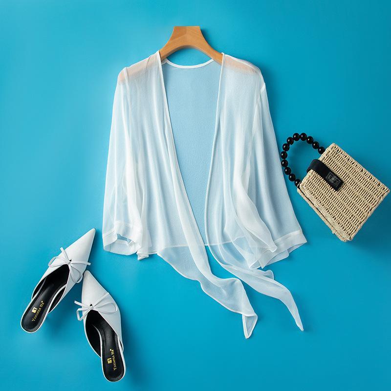 トップス シャツ レディース カジュアル マザーズ 普段使い ショール フェアリー ショート ブラウス 日焼け防止 サンシェード