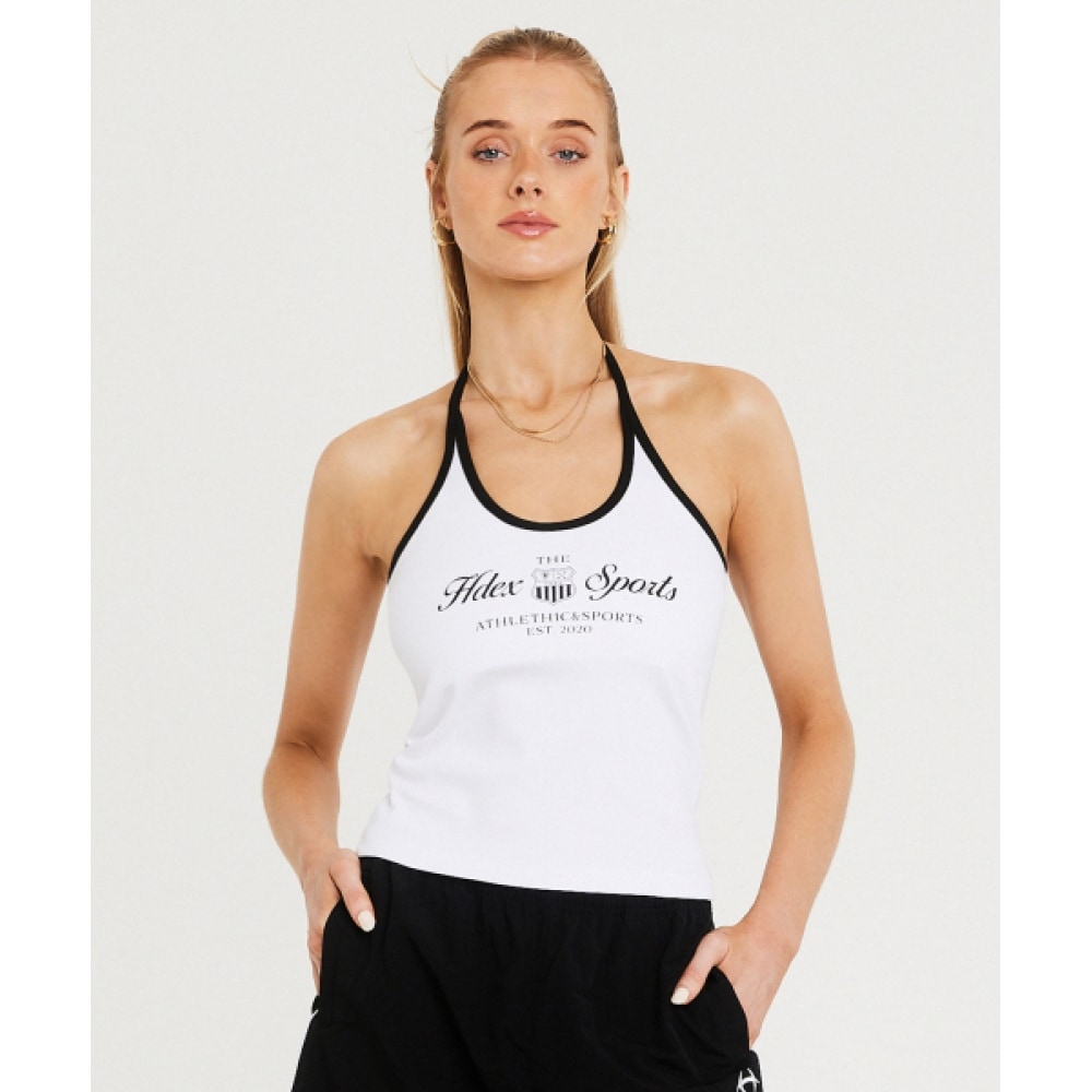 HDEX 女性用エンブレムホルタータンクトップ (ホワイト)