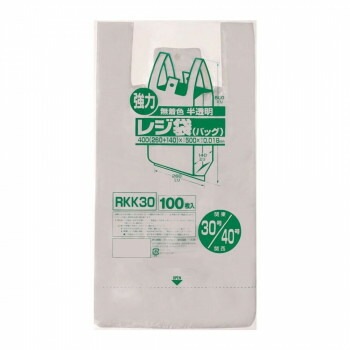 ジャパックス レジ袋 関東30号/関西40号 半透明 100枚x10冊x3箱 RKK30
