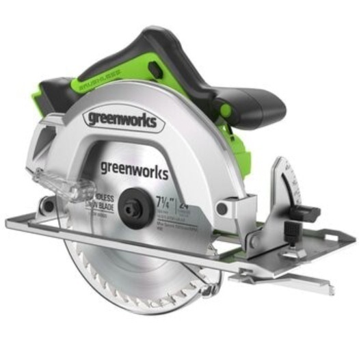 【倉庫直送】　Greenworks 24V 184mm (7-1/4) ブラシレスモーター搭載 丸のこ