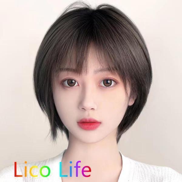 格安 ウィッグ 自然な人毛100%フルウィッグ かつら 人毛 自然 円形 脱毛症 ボブ ミディアム ショート レディース