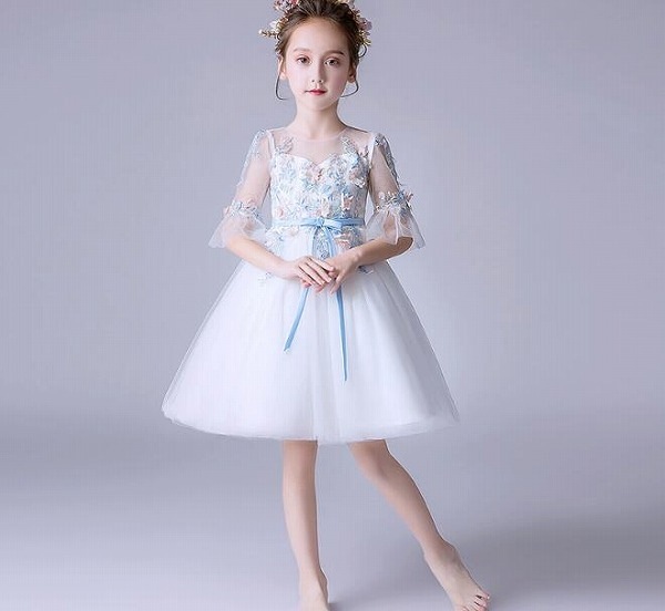 ストレスゼロ子供ドレス フォーマル キッズ ワンピース 女の子 ジュニア 子供服 ピアノ発表会 ミモレ丈スカート