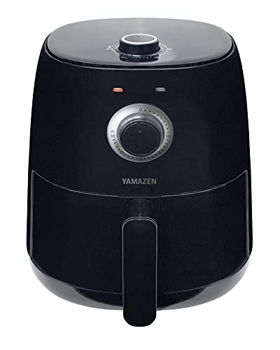 [山善] ノンフライヤー 2.2L 電気フライヤー 食洗器対応可能 13人用 油なし エアーフライヤー 「油で揚げないヘルシー調理」 卓上 レシピブック付き ブラック YAF-C120(B)