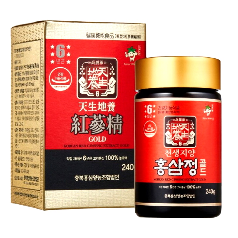高麗人参 6年根 忠北紅参営農組合 紅参濃縮液 GOLD (240g 1個) 高麗人参 6年根 人参 紅参 回復 健康 元気 韓国 プレゼント 贈り物 サプリ 人気 健康食品