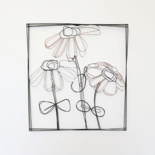 インテリアアート 壁掛け 飾り アンティーク 花 ウォールデコレーション アイアン ボタニカル 590x630mm