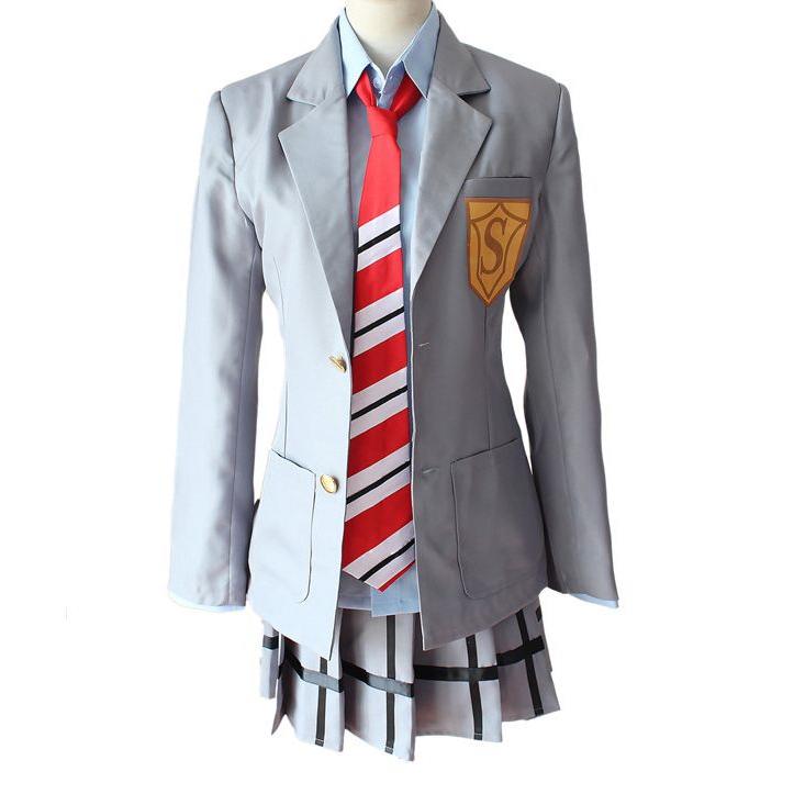 工場直販 一部分3日出荷四月は君嘘 宮園かをり みやぞかをり コスチューム コスプレ衣装 4点セット サイズ SXL