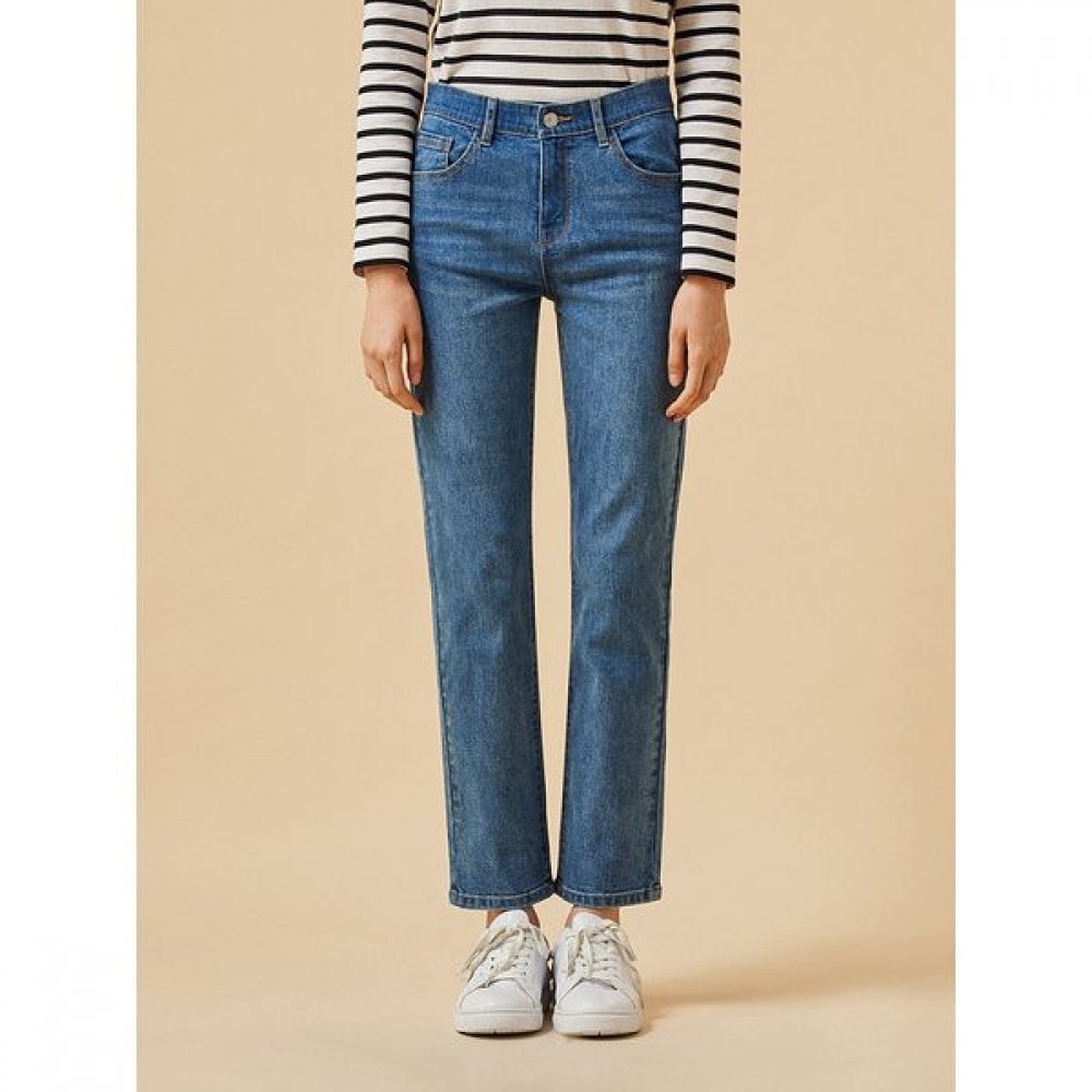 [ジュジュ] ブルーレディースストレートデニムパンツJ122401006