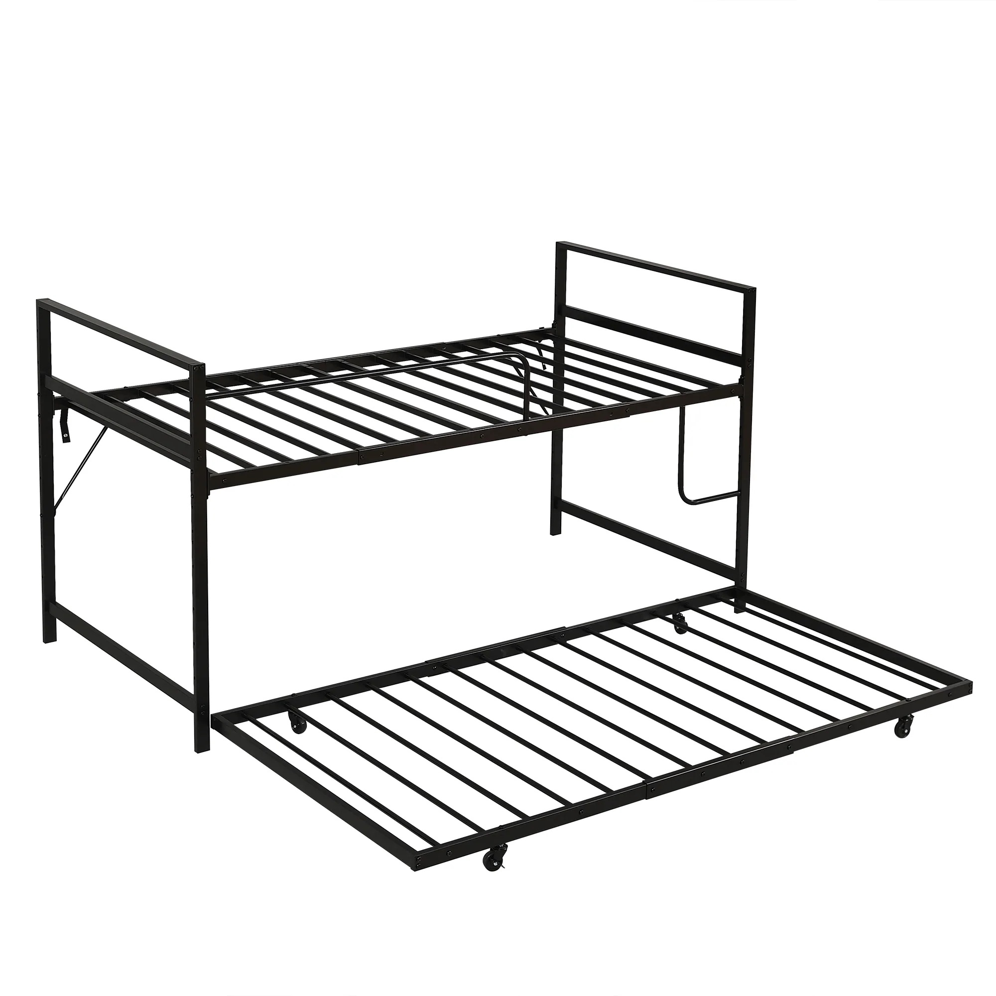 【送！料無！料　30日保証】【高さ110cm】ロフトベッド 高いベッド 親子ベッド パイプベッド シングル システムベッド ロータイプ 収納 北欧風 大人 一人暮らし スチール 耐震 ベッド　キャスタ