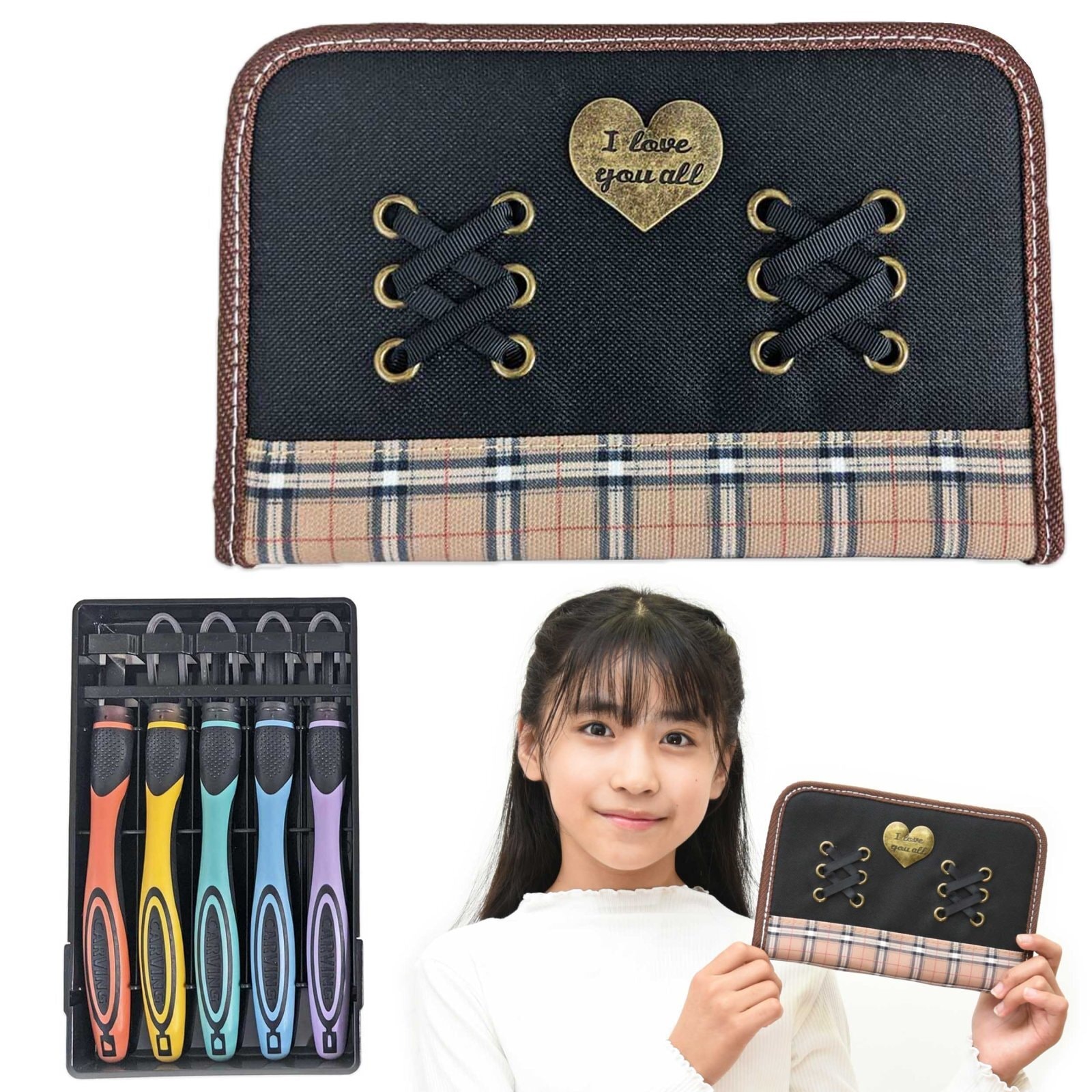 Qoo10] 彫刻刀セット レースアップ 2WAY G