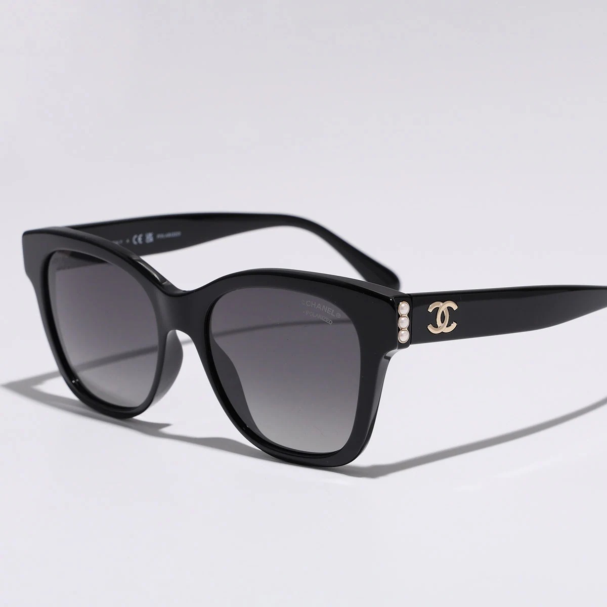 CHANEL シャネル サングラス 5482H レディース スクエア型 ウェリントン型 セルフレーム フルリム 偏光レンズ メタルロゴ CC パール アイウェア