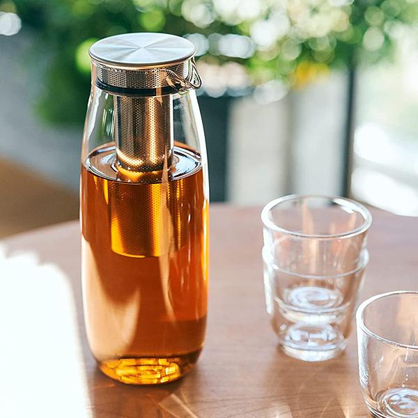 コールドブリューカラフェ 1.1L 水差し ピッチャー ウォーターボトル コーヒー 珈琲 紅茶 アイスティー お茶 茶葉 ストレーナー おしゃれ スリム キントー