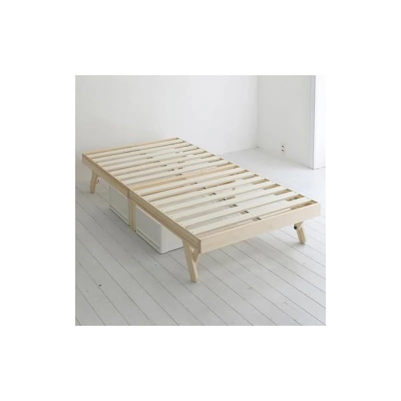 【即納】[山善] ベッド すのこベッド 折り畳みベッド 連結可能 組立簡単 工具不要 シングル 耐荷重200kg 幅97奥行195高さ34cm ベッドフレーム すのこ 一人暮らし 木製 パタントベ