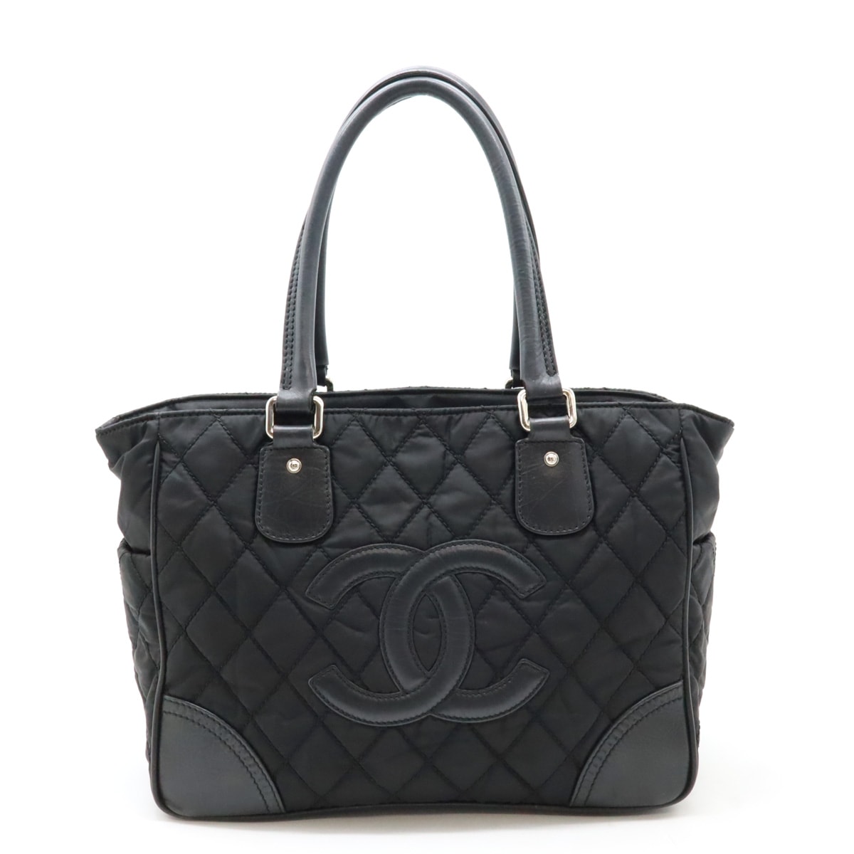 パリニューヨークライン マトラッセ ココマーク トートバッグ ショルダーバッグ ナイロンキャンバス レザー ブラック 黒 A3310