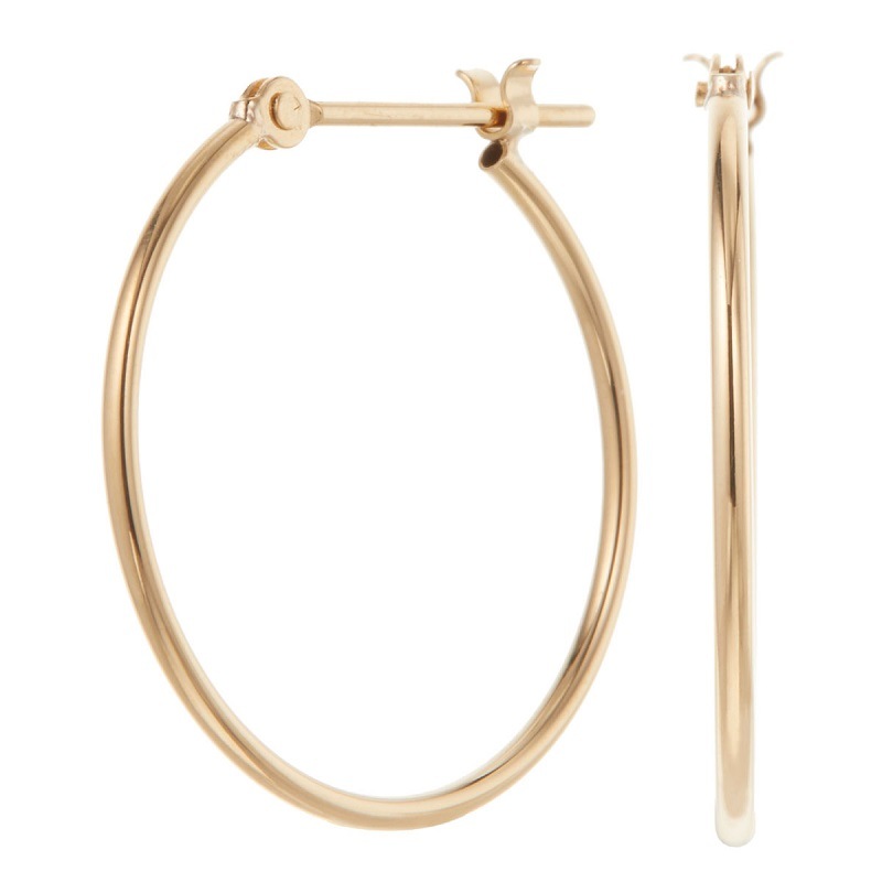 ピアス レディース 日本製 K18 18金 ゴールド フープピアス ビッグフープ 大きめ 華奢 細い