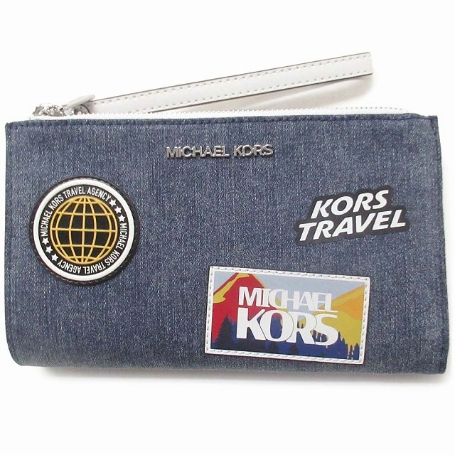 MICHAEL KORS マイケルコース アウトレット 財布 ジェット セット トラベル ラージ デニム リストレット ウォレット 長財布 35R5STVW3C DENIM