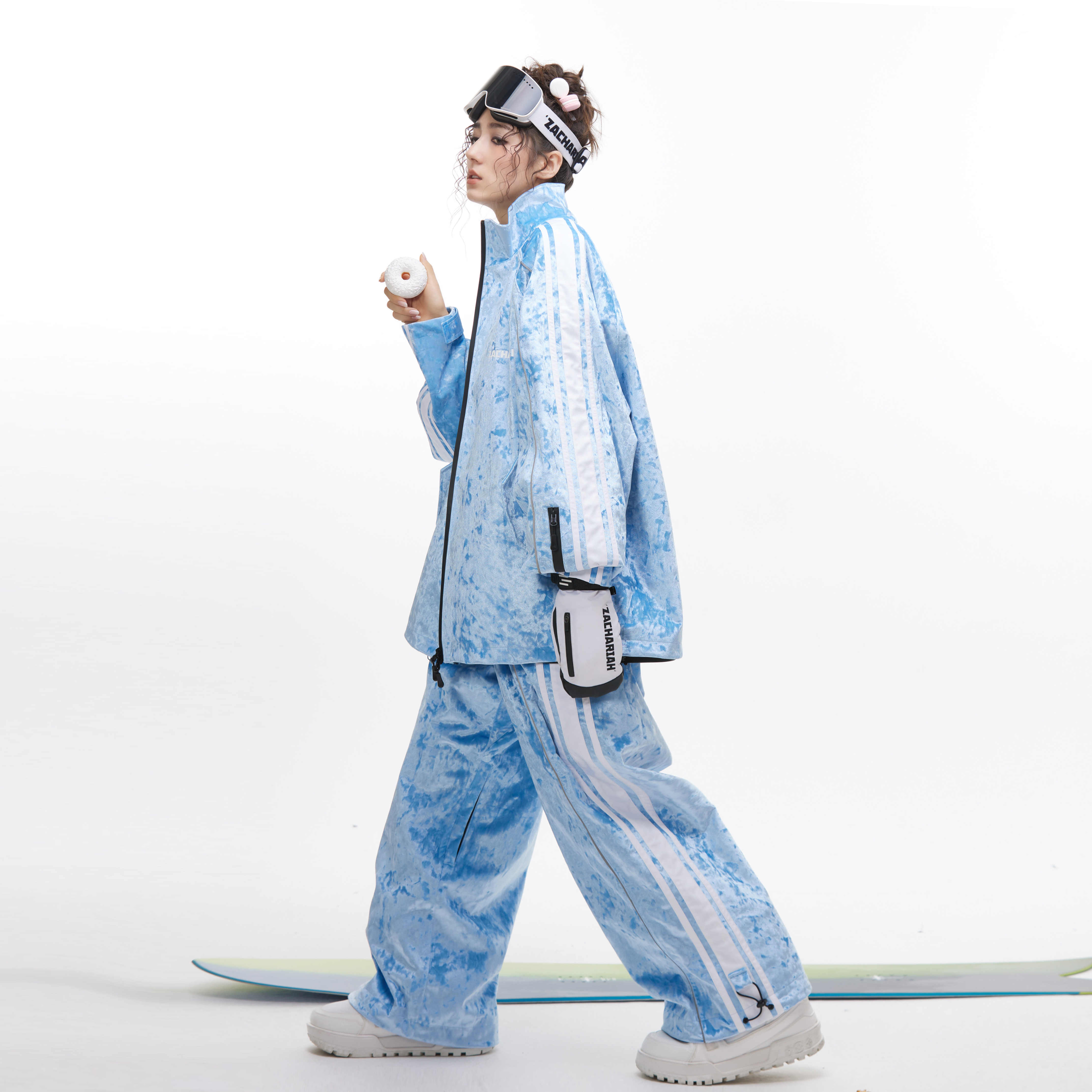 スノーボードウェア 2024 2025 上下セット レディース メンズ 防水10000 ジャケット アウター パンツ パープル スノボー スキーウェア スノボウェア 韓国風 防水防寒防雪保温防風