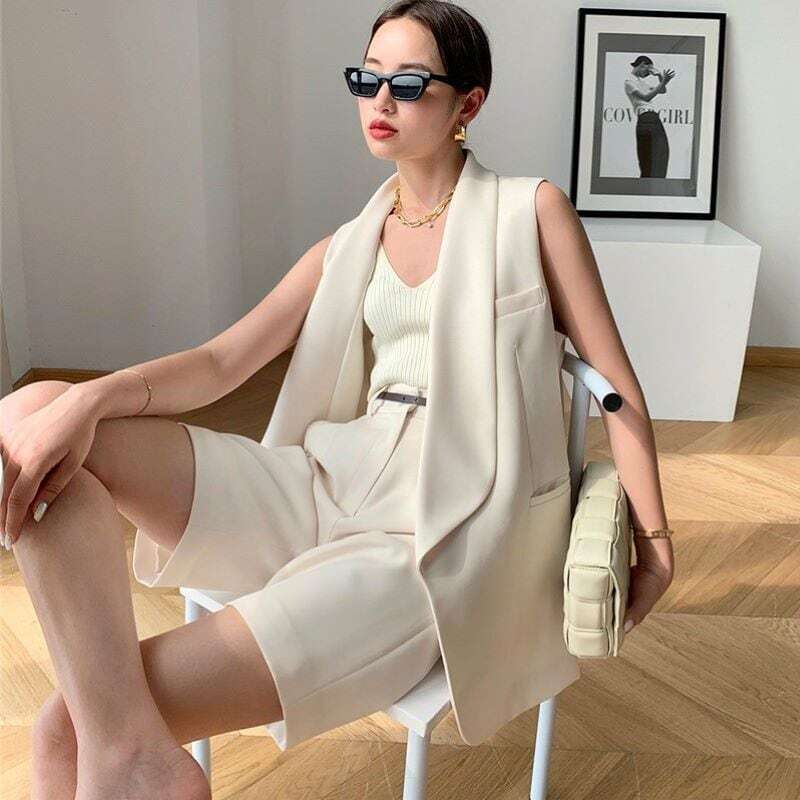 レディース セットアップ ノースリーブベスト ＋ ハーフパンツ ショートパンツ