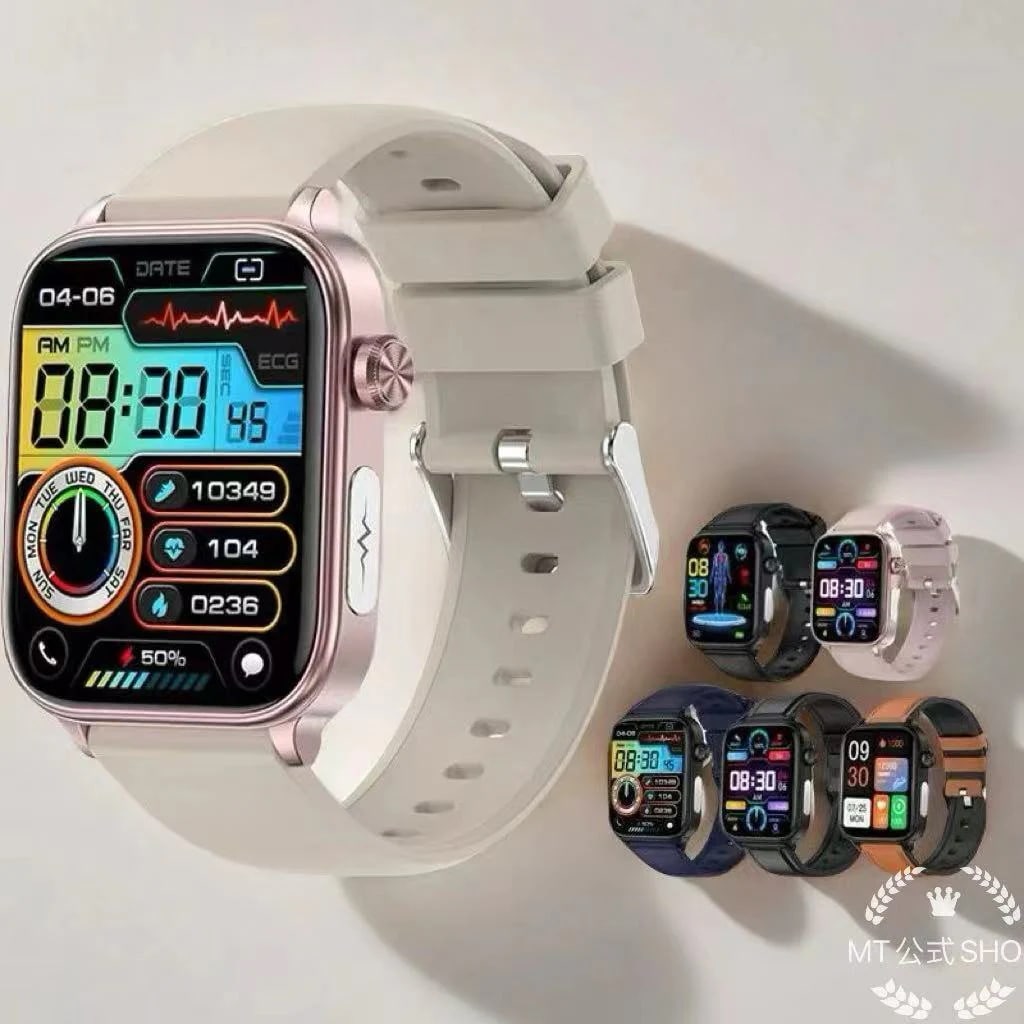 2025最新スマートウォッチ 血糖値 ECG心電図 血圧測定 血液分析 血中酸素 心拍数 日本製センサー 体温 通話機能 体温監視 24時間健康管理 心拍数 着信通知 運動モード