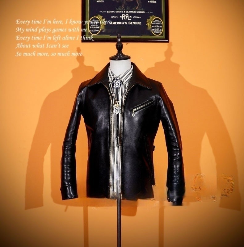 1.3mm 黒芯ホースハイド 30s トラッカースタイル メンズ 革ジャン シングルライダース オイルワックス レザージャケット 馬革 28,470円