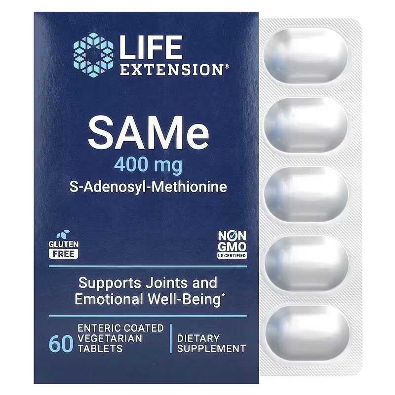 SAMe（S-アデノシルメチオニン） 400mg Enteric Coated Vegetarian Tablets 60粒
