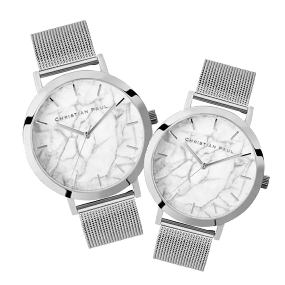 日本正規品 クリスチャンポール ペアウォッチ ペア腕時計 カップル お揃い プレゼント シルバー メッシュ ベルト 時計 ペア 大人 両親 夫婦 誕生日 結婚式 結婚記念日 プレゼント おしゃれ ペア