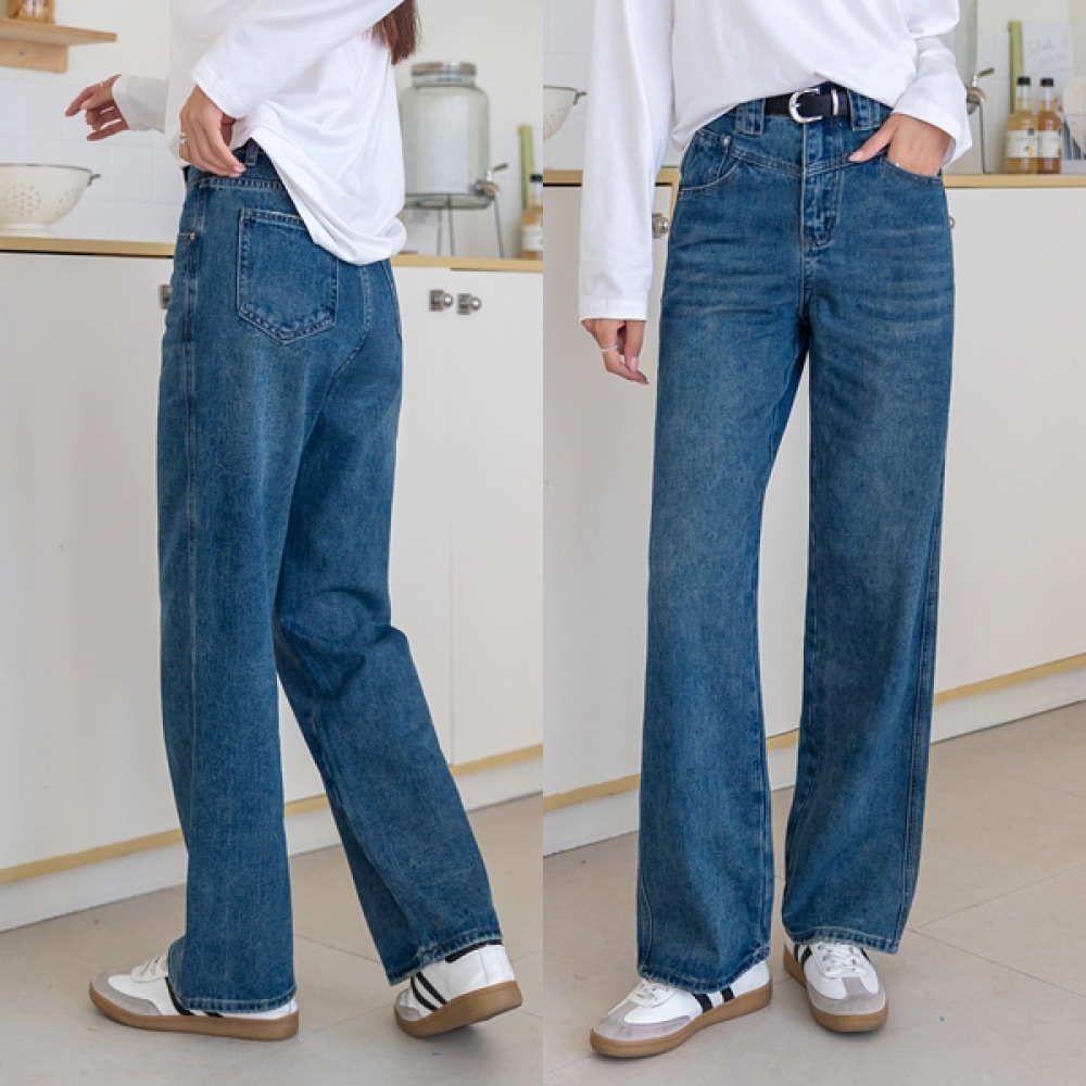 (ナック21) (S~XL) Vラインフロント切開セミワイドパンツ NK43-P-4