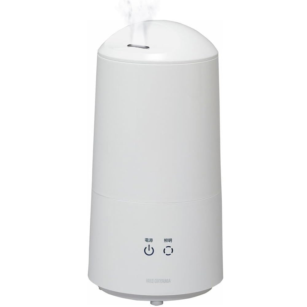 アイリスオーヤマ 加湿器 超音波式 加湿量 280ml タンク容量 3L 7.5畳 11時間連続加湿 タッチセンサー LEDライト 小型 卓上 デスク用 抗菌ビーズ UHM-280B-W ホワイト