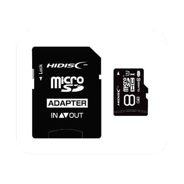 （まとめ） ハイディスク microSDHCカード8GB class10 UHS-I対応 SD変換アダプター付き HDMCSDH8GCL10UIJP3 1枚 10セット