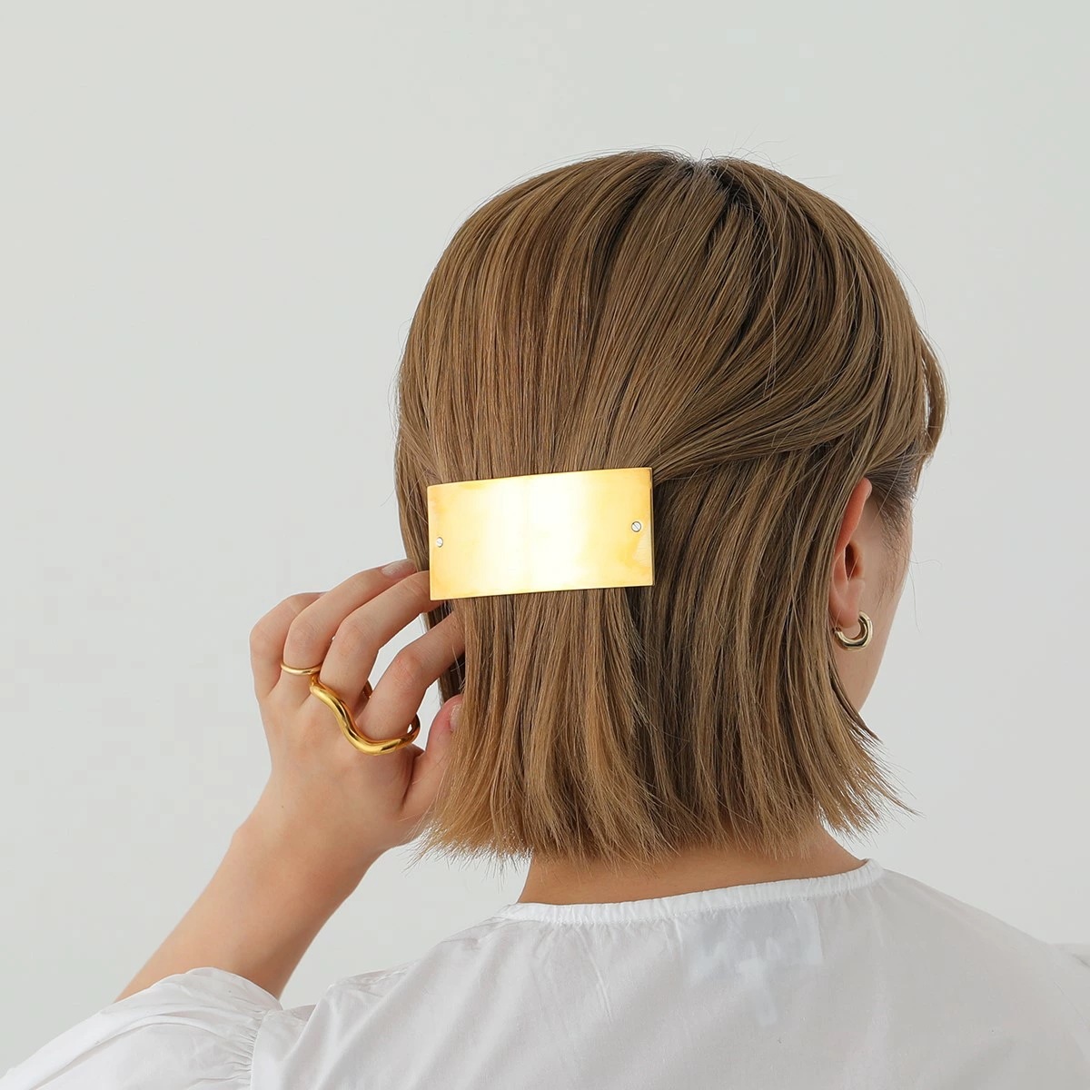 SYLVAIN LE HEN シルヴェインリヘン バレッタ Barrette 033 レディース スクエア ヘアアクセサリー ヘアクリップ 髪留め ゴールド