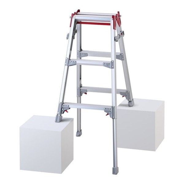 長谷川工業 脚部伸縮式 はしご兼用脚立 ワンタッチバー付 3尺 RYZ-09d メーカー直送