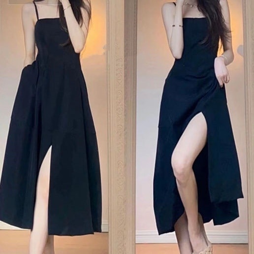 キャミソールワンピース ワンピース キャミソール ワンピドレス ミモレ ミモレ丈 ノースリーブ スクエアネック フレア スリム 切り替えデザイン スリット 大人可愛い きれいめ シンプル 大人 上品 5,113円