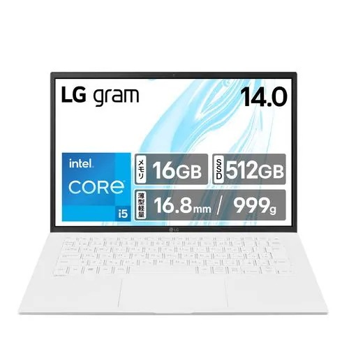 LGエレクトロニクス ノートPC LG gram 14Z90RU-GP51J [14型 WUXGA Core i5 16GB 512GB Windows 11 Home スノーホワイト] 95,556円
