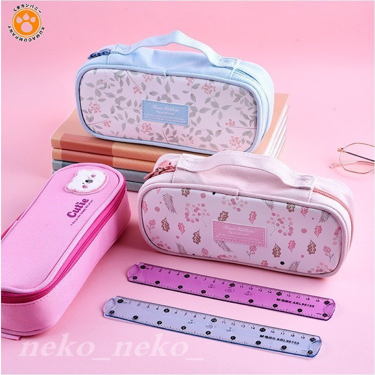 花柄 ペンケース かわいい 帆布 ペンポーチ 筆記用具 筆箱 筆入れ 高校生 ラッピング無料 女の子 可愛い 文房具 ギフト スタディプランナー 中学生 小学生 シンプル