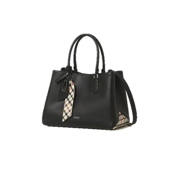 AK水原店 ブラックチェック配色チャーム装飾トートバッグ DCBA4E122
