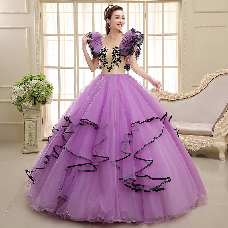 カラードレス ロングドレス 二次会 パーティードレス パープル 花嫁 ウェディングドレス コンサート