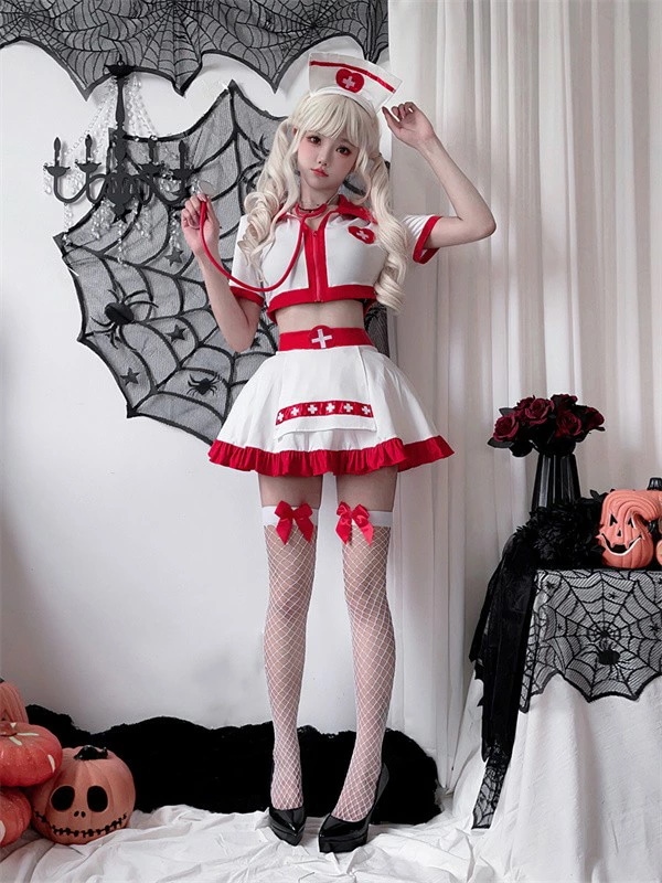 お早めにどうぞ！ハロウィン コスプレ 大人 ハロウィン衣装 欧米風 セクシー ナースコスチューム 医者の制服 ナース スカート 舞台衣装 大きいサイズ