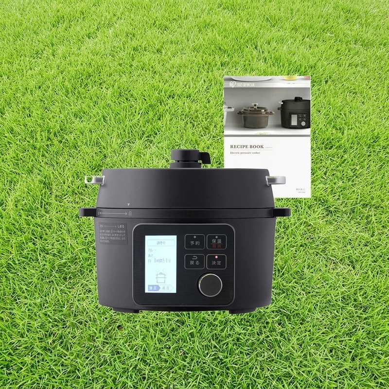 アイリスオーヤマ 電気圧力鍋 圧力鍋 2.2L 1~2人用 低温調理可能 卓上鍋 予約機能付き 自動メニュー69種類 ガラス蓋付き レシピブック付き ブラック PMPC-MA2-B