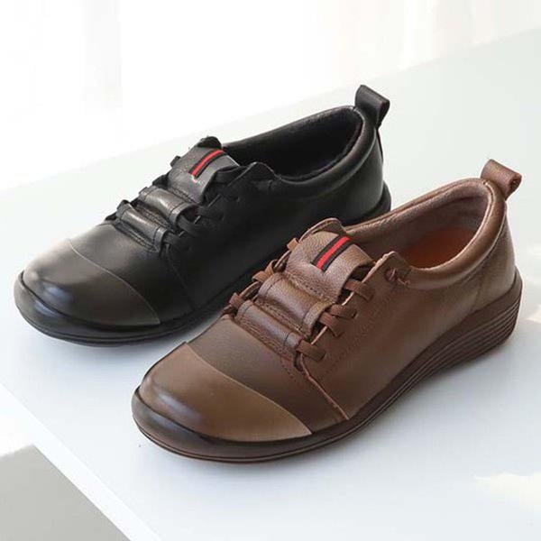 シューズ] 牛革 冬 女性 レディース 起毛 フラット ローファー 単靴 4cm sjbad-m8815