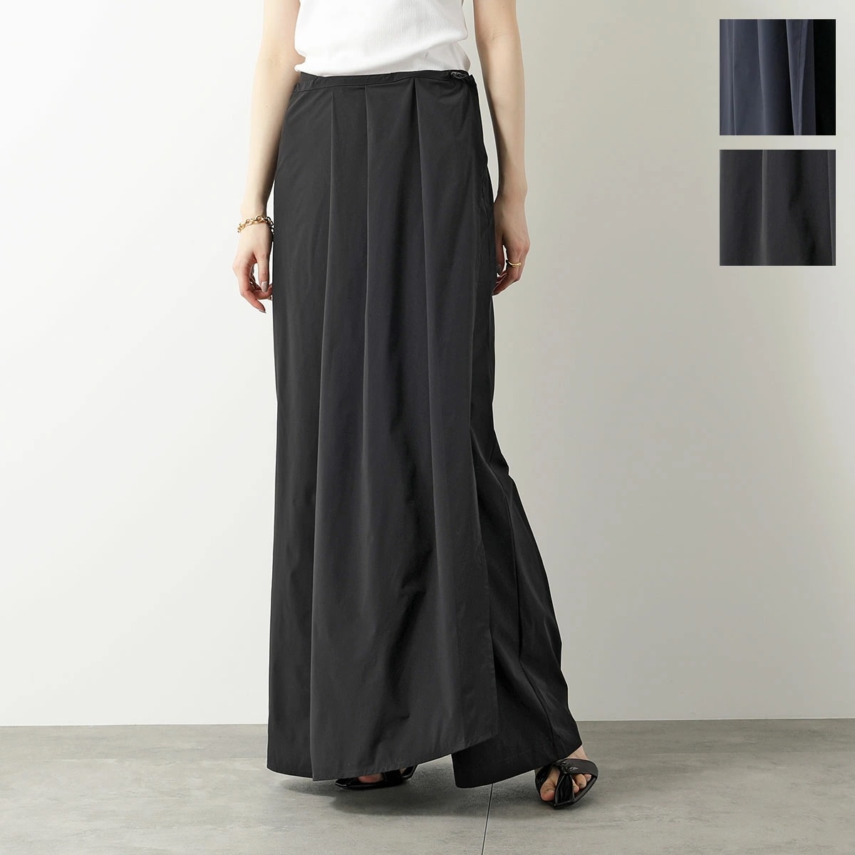 HERNO Laminar ヘルノ ラミナー パンツ PT00017DL 12691 レディース キュロット ナイロン プリーツ ストレッチ ロゴ カラー2色 PT00017DL126919300