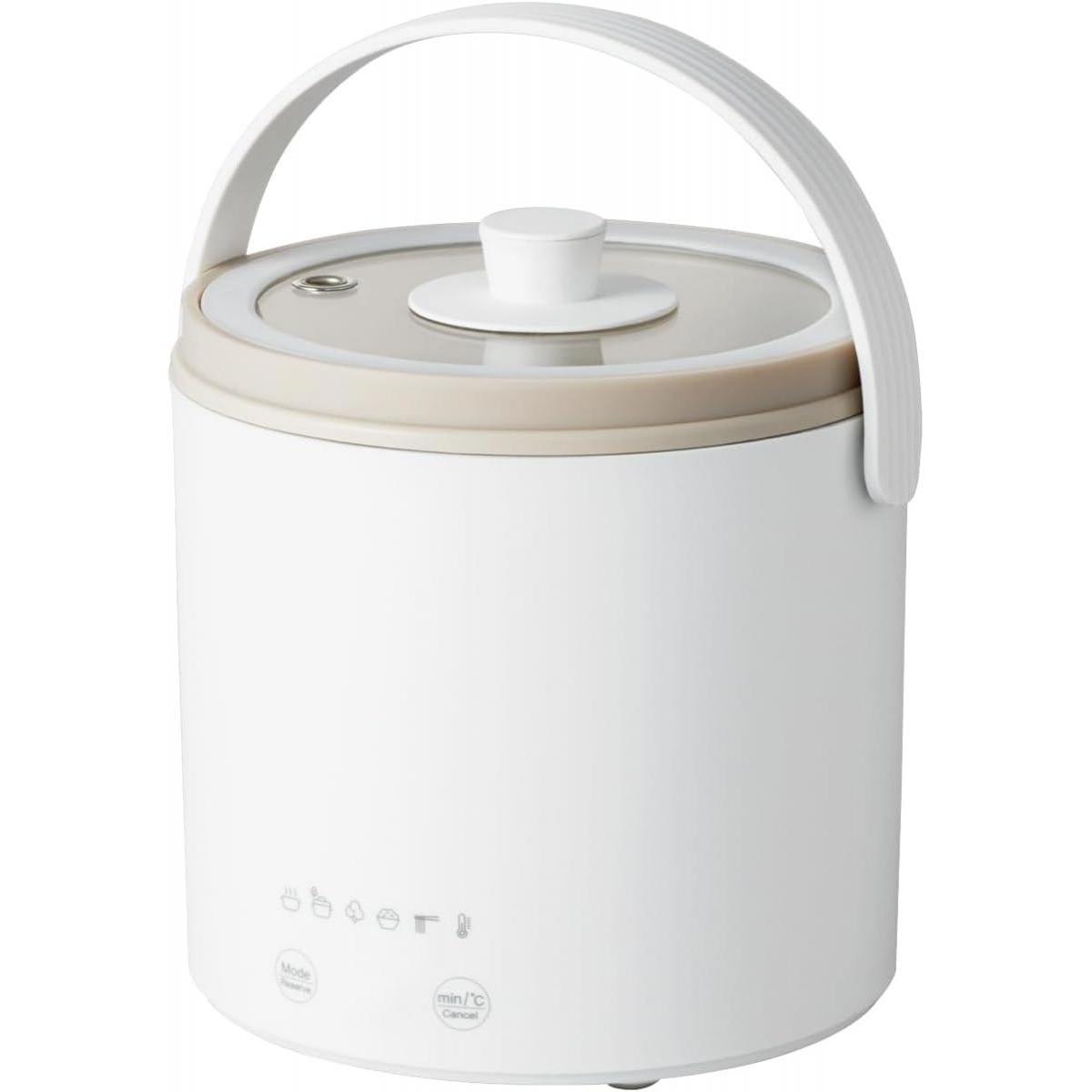 エレコム 多機能調理なべ ホッタラポット ホワイト HAC-HEP01WH 800ml 電気 調理 鍋 なべ 多機能 ほったらかし調理 低温調理 調理家電