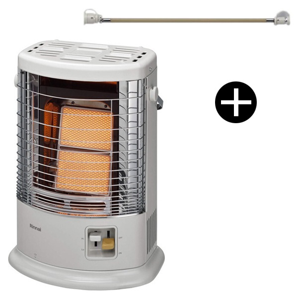 R-852PMS3(D)-LPG グレイッシュホワイト ガス赤外線ストーブ プロパンガス用/木造11畳鉄筋及断熱木造15畳まで + タイマー付器具専用ガスコード 長5m 都市ガスプロパンガス兼用セット