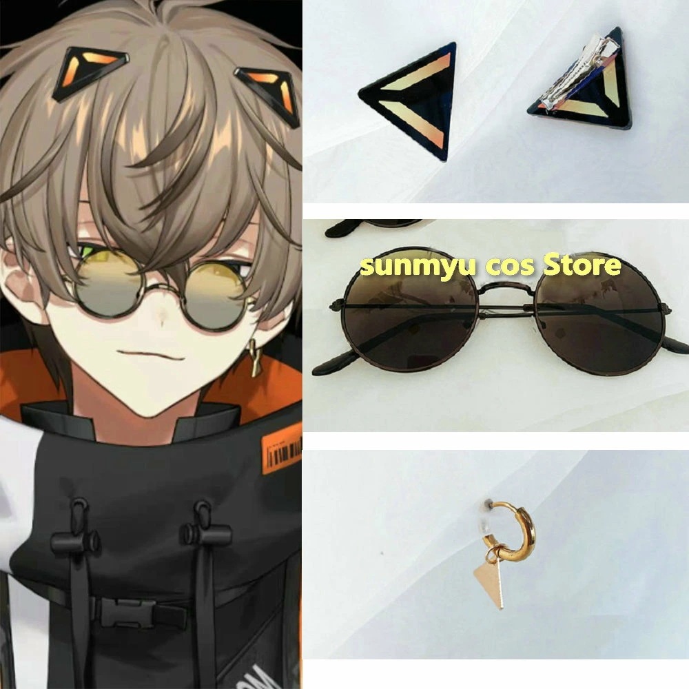 にじさんじ Vtuber バーチャル アルバーン・ノックス　髪飾り＋イヤリング＋眼鏡 コスプレ道具 アクセサリー